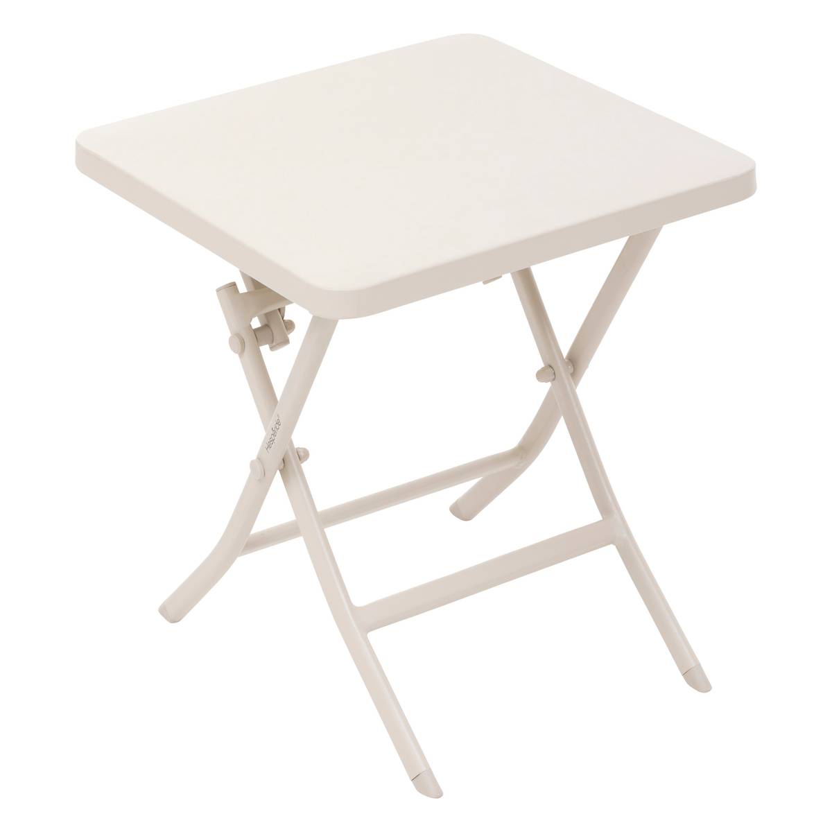 Tavolino laterale da giardino quadrato GREENSBORO Argilla 40 x 40 cm - Acciaio, Trattamento Antiruggine Rinforzato Argilla