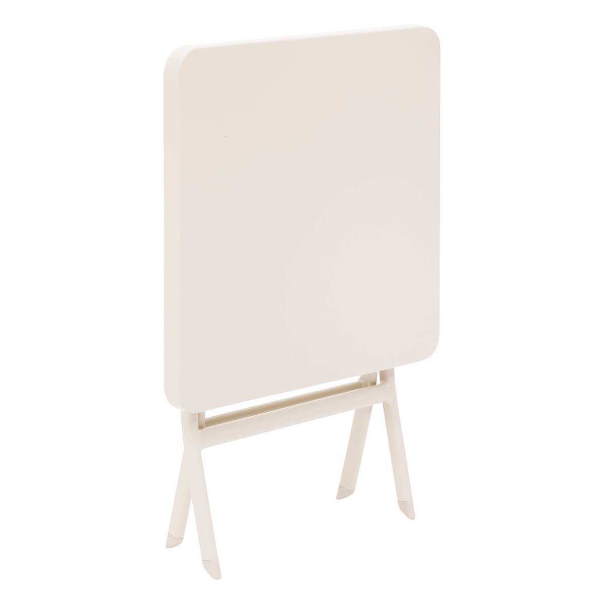 Tavolino laterale da giardino quadrato GREENSBORO Argilla 40 x 40 cm - Acciaio, Trattamento Antiruggine Rinforzato Argilla