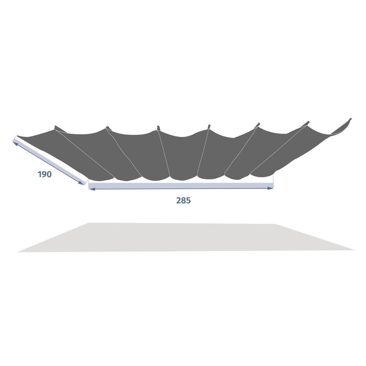 Telo per pergola ENOLIE Ardesia Per ENOLIE 4 x 3,5 m - L. 285 x H. 13 cm - Poliestere Ardesia