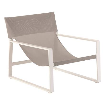 Poltrona relax da giardino LAMBINIO Bianco / Grigio chiaro Alluminio trattato con epossidica - Olefina