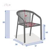 Sedia da giardino con braccioli impilabile RIU Wengé / Praliné Alluminio rivestito in epossidico Wengé / Pralina