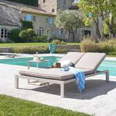 Letto da piscina doppio ÉVASION Argilla / Beige 2 posti - Alluminio trattato con epossidica, Texaline Beige / Argilla
