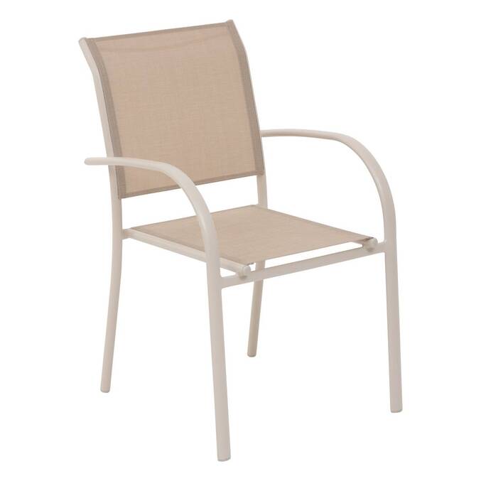 Sedia da giardino con braccioli impilabile PIAZZA Lino / Argilla Alluminio trattato con epossidica, Texaline3757