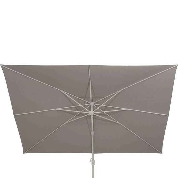 Ombrellone decentrato quadrato inclinabile MELHIA Lino / Argilla 3 x 3 m - Alluminio trattato con epossidica, Acciaio, Olefina Lino / Argilla