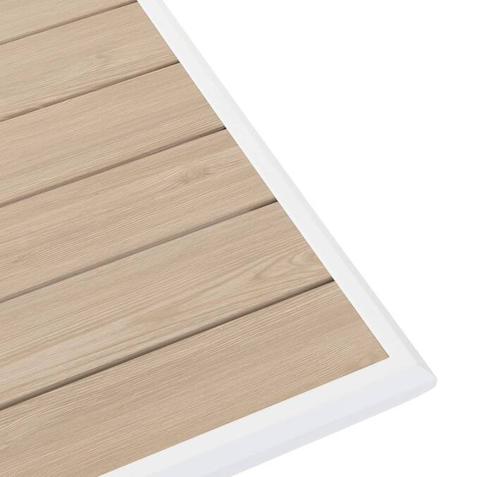 Tavolo da giardino allungabile AXIOME Effetto legno Lino / Bianco 10 posti - Alluminio rivestito in epossidico Lino / Bianco