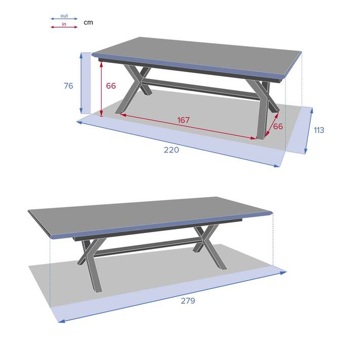 Tavolo da giardino allungabile AXIOME Effetto legno Lino / Bianco 10 posti - Alluminio rivestito in epossidico Lino / Bianco