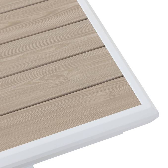 Tavolo da giardino allungabile AXIOME Effetto legno Lino / Bianco 12 posti - Alluminio rivestito in epossidico Lino / Bianco