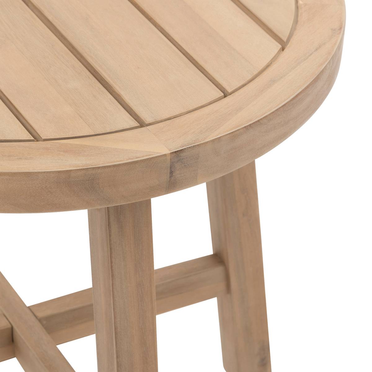 Tavolino laterale da giardino rotondo PAPOUASIE Acacia 55 x 51 cm - Acacia certificato FSC® Acacia