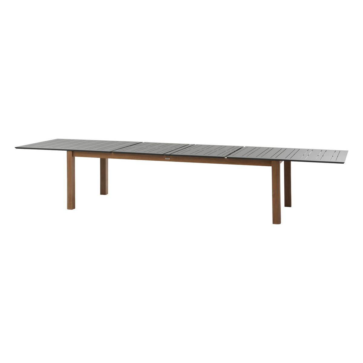 Tavolo da giardino rettangolare allungabile MICEIRA Grafite / Miele 14 posti - Alluminio rivestito in epossidico Grafite / Miele