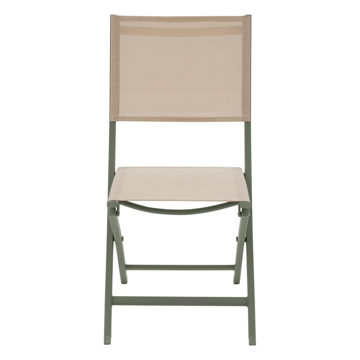 Set di 4 sedie da giardino pieghevoli ESSENTIA Lino / Verde alloro Alluminio trattato con epossidica, Texaline Lino / Lauro