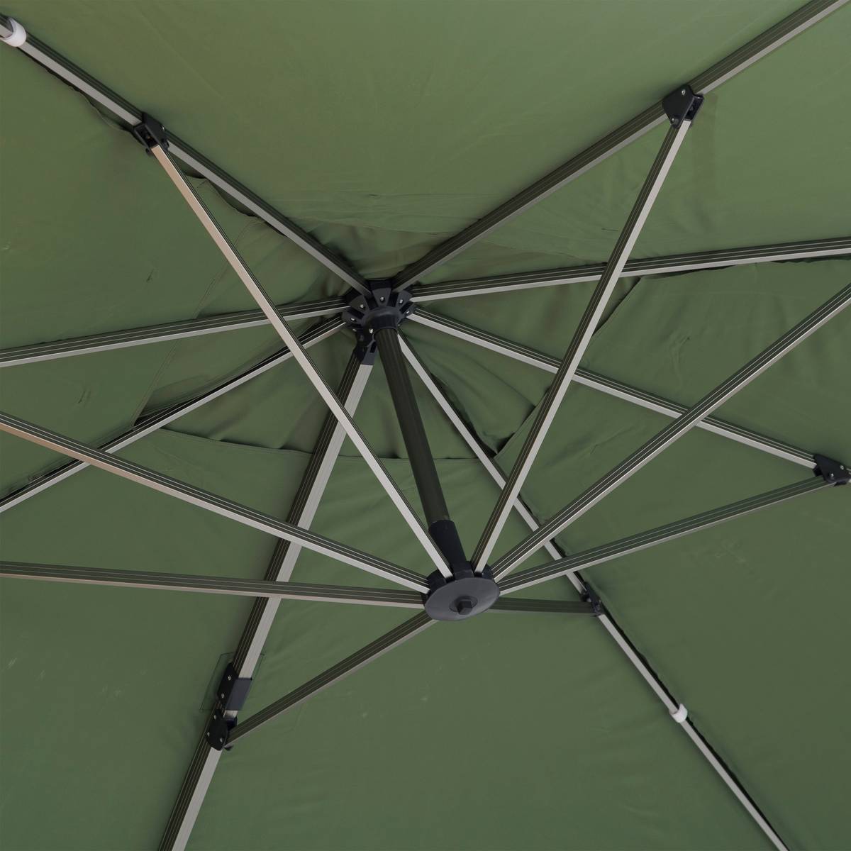 Ombrellone decentrato rettangolare ÉQUADOR Verde oliva 4 x 3 m - Alluminio, Poliestere Verde oliva