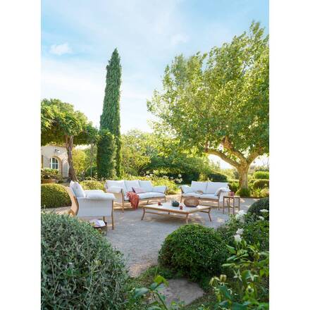 Tavolino laterale da giardino rotondo DEONA Acacia 50 x 54 cm - Acacia certificato FSC®