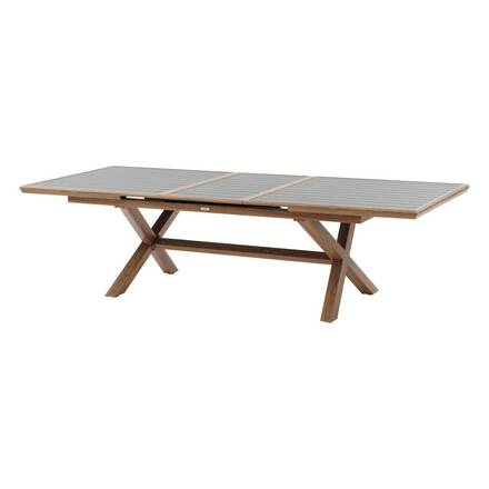 Tavolo da giardino allungabile AXIOME Grafite / Miele 10 posti - Alluminio rivestito in epossidico