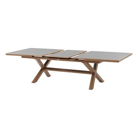 Tavolo da giardino allungabile AXIOME Grafite / Miele 10 posti - Alluminio rivestito in epossidico