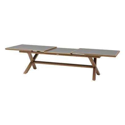 Tavolo da giardino allungabile AXIOME Grafite / Miele 12 posti - Alluminio rivestito in epossidico