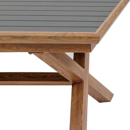 Tavolo da giardino allungabile AXIOME Grafite / Miele 12 posti - Alluminio rivestito in epossidico