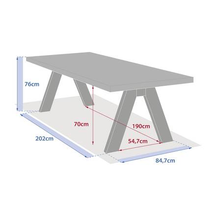 Tavolo da giardino rettangolare VENIZIA Effetto travertino / Acacia 8 posti - Acacia certificato FSC®