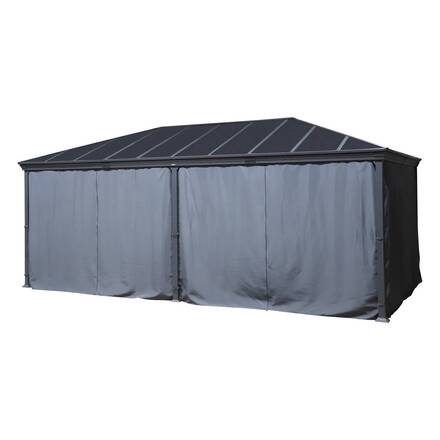 Pergola autoportante BELIZE Grafite 3,6 x 6 m - Struttura in alluminio e policarbonato