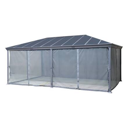 Pergola autoportante BELIZE Grafite 3,6 x 6 m - Struttura in alluminio e policarbonato