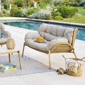 Divano da giardino MELOANE Beige 2 posti - Acciaio rivestito in epossidico, Poliestere Beige