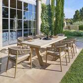 Tavolo da giardino rettangolare VENIZIA Effetto travertino / Acacia 8 posti - Acacia certificato FSC® Effetto travertino / Acacia