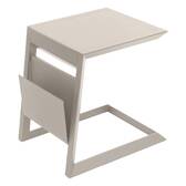 Tavolino laterale da giardino quadrato ALLURE Argilla 55 x 45 x 55 cm - Alluminio rivestito in resina epossidica Argilla
