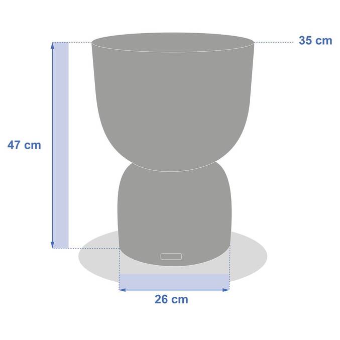 Tavolino laterale da giardino rotondo TIMANDRA Grigio 35 x 47 cm - Terrazzo Grigio