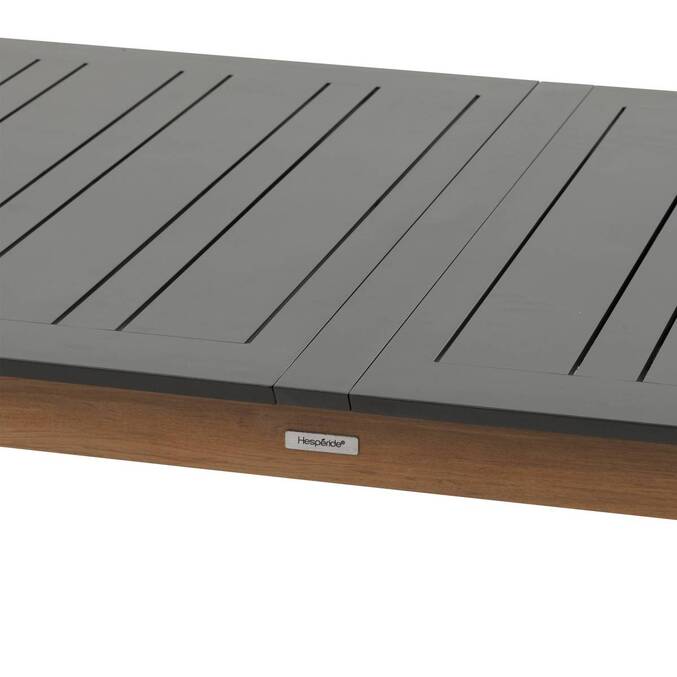 Tavolo da giardino rettangolare allungabile MICEIRA Grafite / Miele 14 posti - Alluminio rivestito in epossidico Grafite / Miele