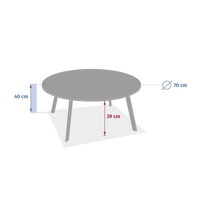 Tavolino laterale da giardino rotondo SAONA Verde alloro 70 x 40 cm - Acciaio rivestito in resina epossidica, Trattamento antiruggine rinforzato Lauro