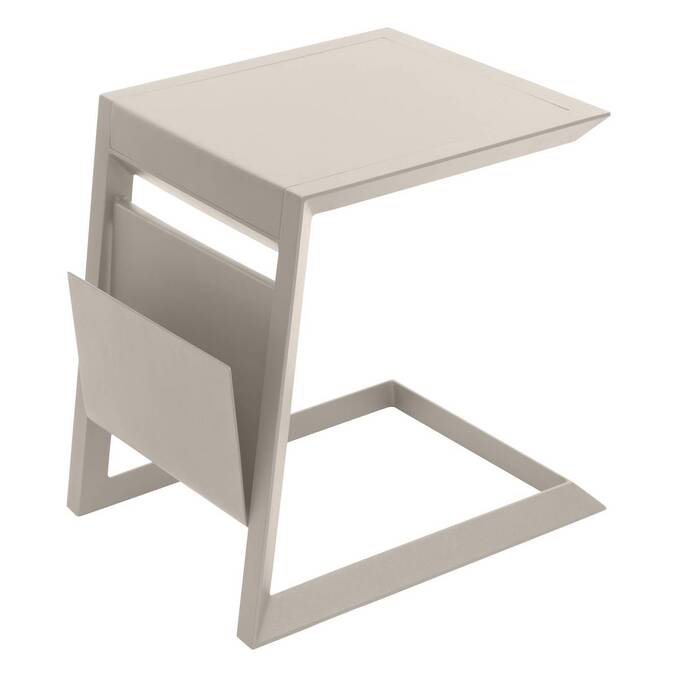 Tavolino laterale da giardino quadrato ALLURE Argilla 55 x 45 x 55 cm - Alluminio rivestito in resina epossidica Argilla