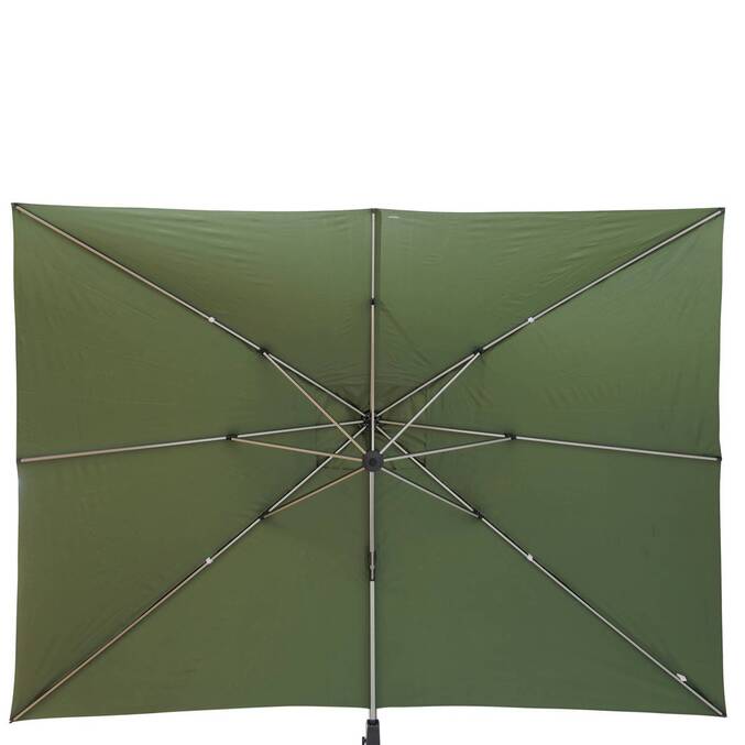 Ombrellone decentrato rettangolare ÉQUADOR Verde oliva 4 x 3 m - Alluminio, Poliestere Verde oliva