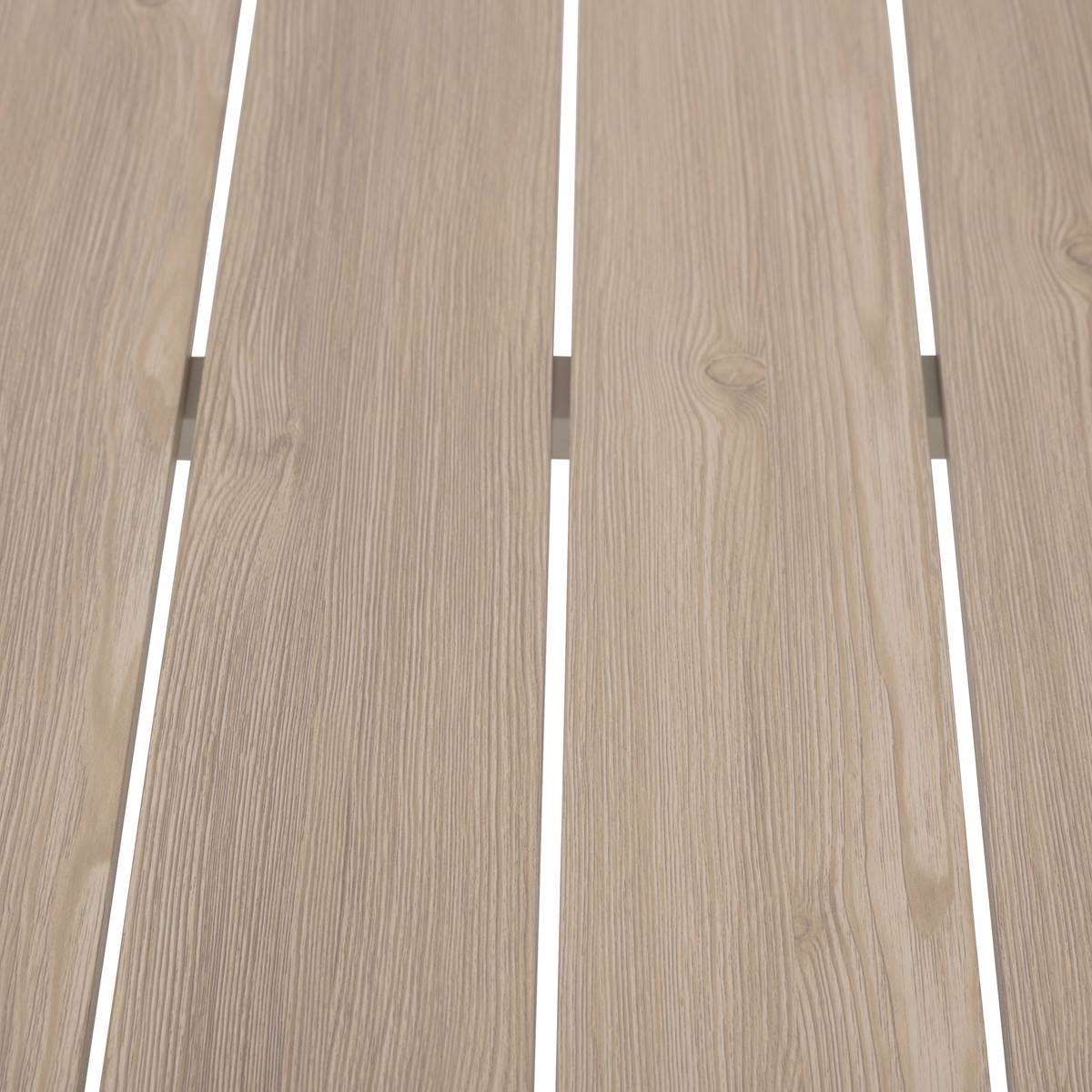 Tavolo da giardino ÉVASION Effetto legno Lino / Argilla 4 posti - Alluminio trattato con epossidica, Doghe in alluminio effetto legno Effetto legno Lino / Argilla