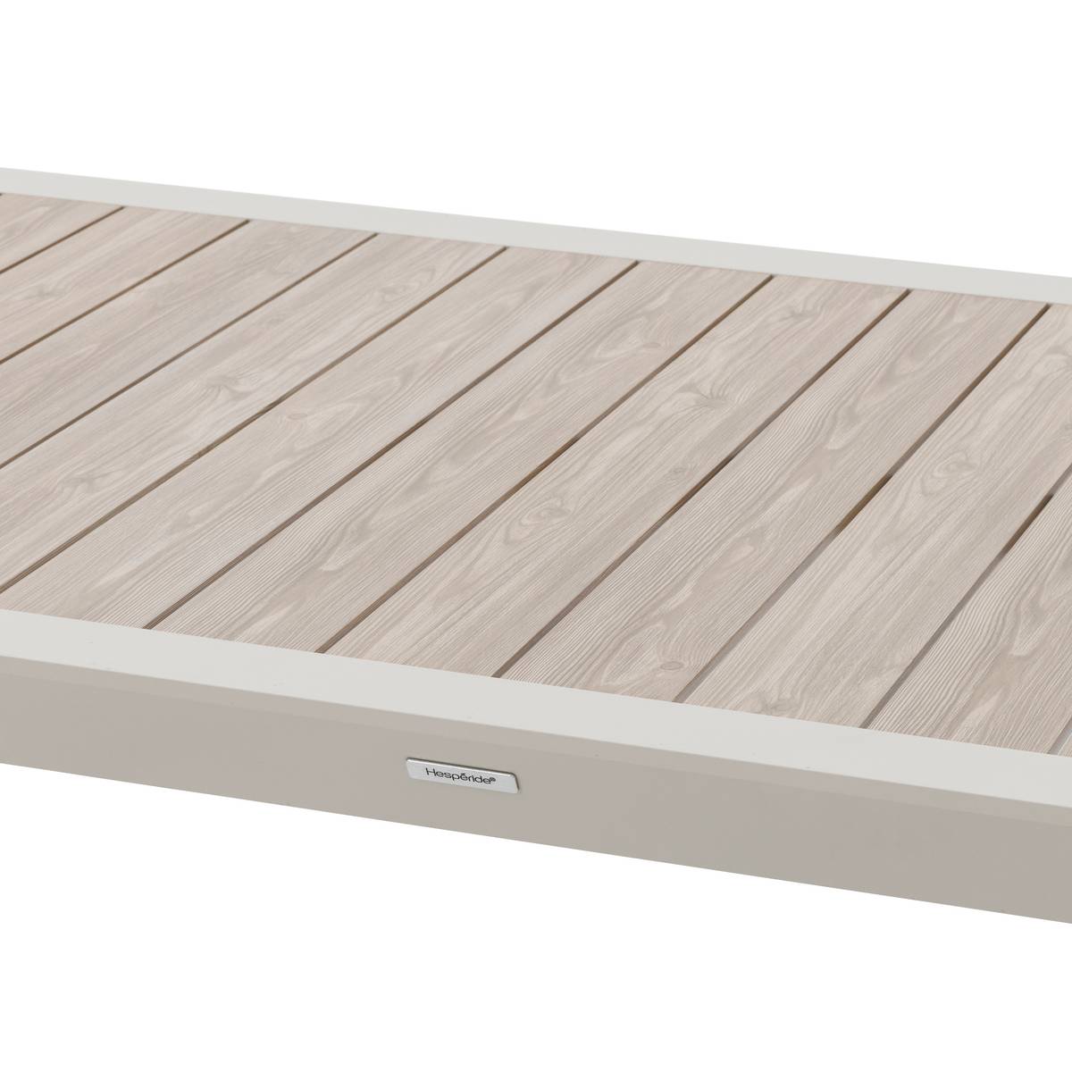 Tavolo da giardino ÉVASION Effetto legno Lino / Argilla 8 posti - Alluminio trattato con epossidica, doghe in alluminio effetto legno Effetto legno Lino / Argilla