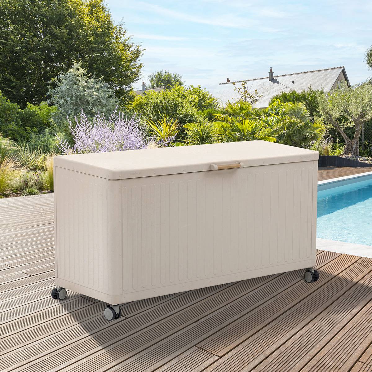 Baule contenitore EDENIO Argilla 510 L - Acciaio zincato, Alluminio rivestito in resina epossidica Argilla
