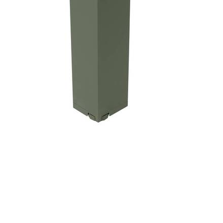 Tavolo da giardino ÉVASION Effetto legno Lino / Verde alloro 2 posti - Alluminio trattato con epossidica, Doghe in alluminio effetto legno