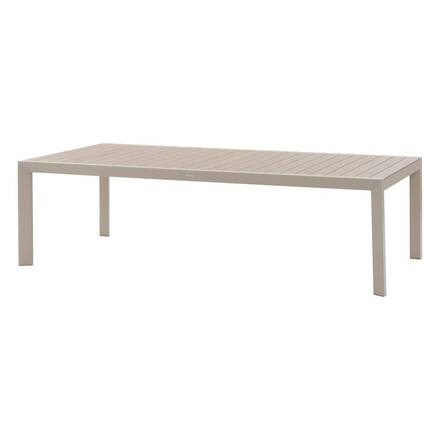 Tavolo da giardino ÉVASION Effetto legno Lino / Argilla 12 posti - Alluminio trattato con epossidica, Doghe in alluminio effetto legno