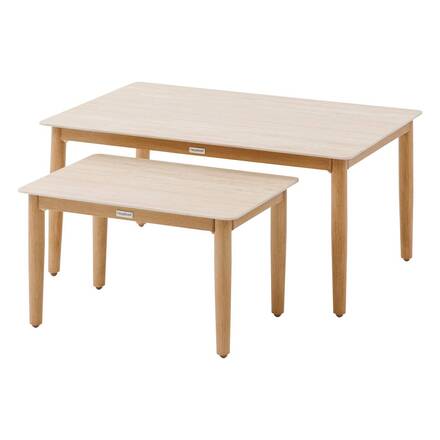 Salotto da giardino ORISSA Taupe 5 posti - Acciaio rivestito in epossidica, Poliestere