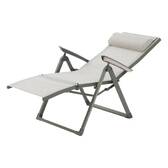 Poltrona relax da giardino DECIMA Verde oliva / Verde alloro 8 posizioni - Alluminio trattato con epossidica, Texaline Verde oliva / Verde alloro