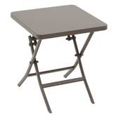 Tavolino laterale da giardino quadrato GREENSBORO Caffè 40 x 40 cm - Acciaio, Trattamento Antiruggine Rinforzato Caffè