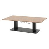 Tavolo da giardino rettangolare sollevabile SALIMIA Grafite / Miele 150 x 80 x 69 cm - Alluminio rivestito in epossidica Grafite / Miele