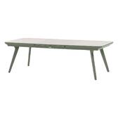 Tavolo da giardino allungabile PULPY Verde alloro / Grigio granito 12 posti - Alluminio trattato con epossidico, Vetro rivestito in ceramica Verde alloro / Grigio granito