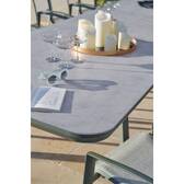 Tavolo da giardino allungabile PULPY Verde alloro / Grigio granito 12 posti - Alluminio trattato con epossidico, Vetro rivestito in ceramica Verde alloro / Grigio granito