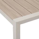 Tavolo da giardino ÉVASION Effetto legno Lino / Argilla 4 posti - Alluminio trattato con epossidica, Doghe in alluminio effetto legno Effetto legno Lino / Argilla
