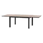 Tavolo da giardino allungabile scorrevole ÉVASION Effetto legno Miele / Grafite 10 posti - Alluminio trattato con epossidica, doghe in alluminio effetto legno Effetto legno Miele / Grafite