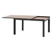 Tavolo da giardino allungabile scorrevole ÉVASION Effetto legno Miele / Grafite 10 posti - Alluminio trattato con epossidica, doghe in alluminio effetto legno Effetto legno Miele / Grafite