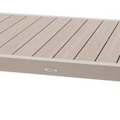 Tavolo da giardino allungabile scorrevole ÉVASION Effetto legno Lino / Argilla 10 posti - Alluminio trattato con epossidica, doghe in alluminio effetto legno Effetto legno Lino / Argilla