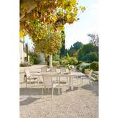Tavolo da giardino allungabile scorrevole ÉVASION Effetto legno Lino / Argilla 10 posti - Alluminio trattato con epossidica, doghe in alluminio effetto legno Effetto legno Lino / Argilla