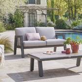 Divano da giardino AXIOME Praline / Beige 2 posti - Alluminio trattato con epossidico, Poliestere Beige / Pralina