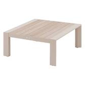 Tavolino da salotto da giardino quadrato ÉVASION Argilla / Lino 87 x 87 x 38 cm - Alluminio rivestito in resina epossidica Argilla / Lino