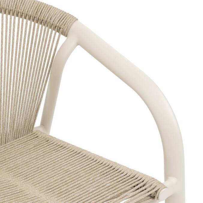 Sedia da giardino con braccioli impilabile RIU Argilla / Beige Alluminio rivestito in epossidico Argilla / Beige